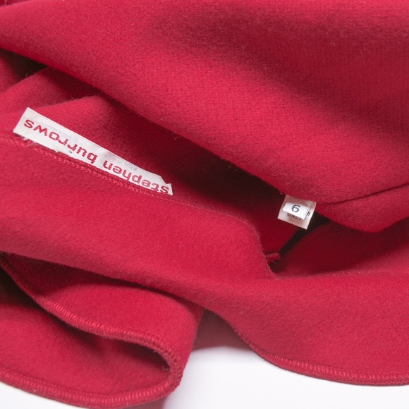 STEPHEN BURROWS Vintage Wool Felt Kimono Style Coat US 6 Made in USA - Picture 5 of 7